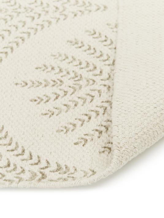 80x250 Handvävd matta med fransar - Beige/Gräddvit