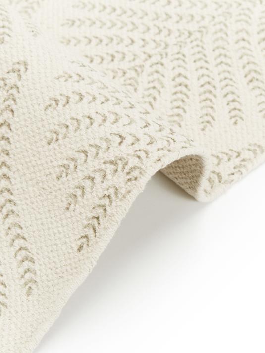 80x250 Handvävd matta med fransar - Beige/Gräddvit