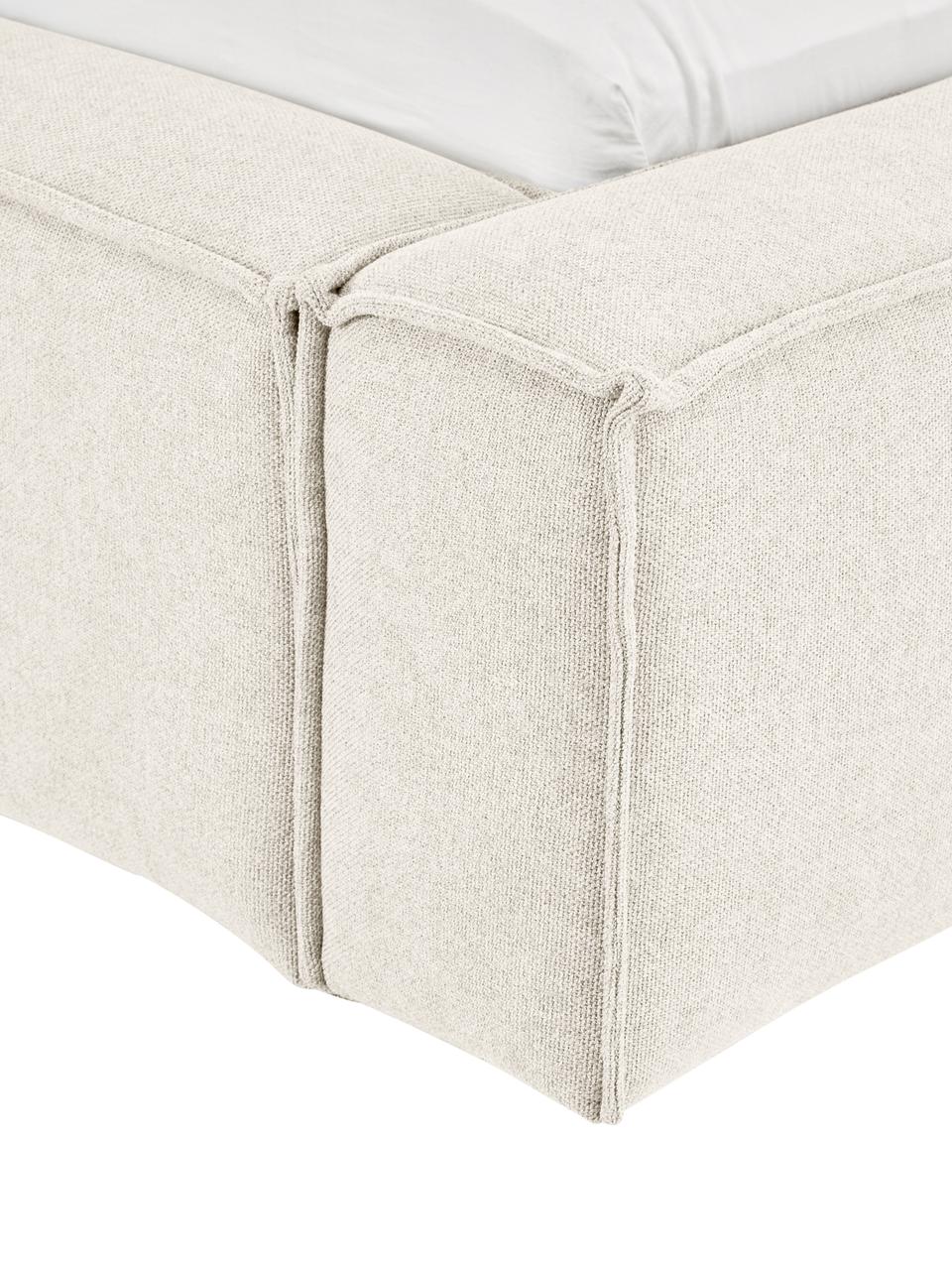 200x200 cm Sängram med sänggavel och förvaringsutrymme - Beige