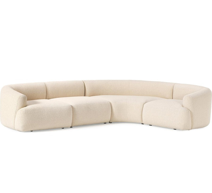Sofia modulär boucle hörnsoffa (4-sits), B 312 x H 72 cm