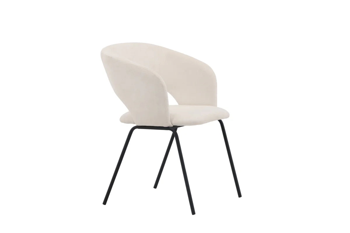Day Matstol - Mattsvart / Offwhite Linne