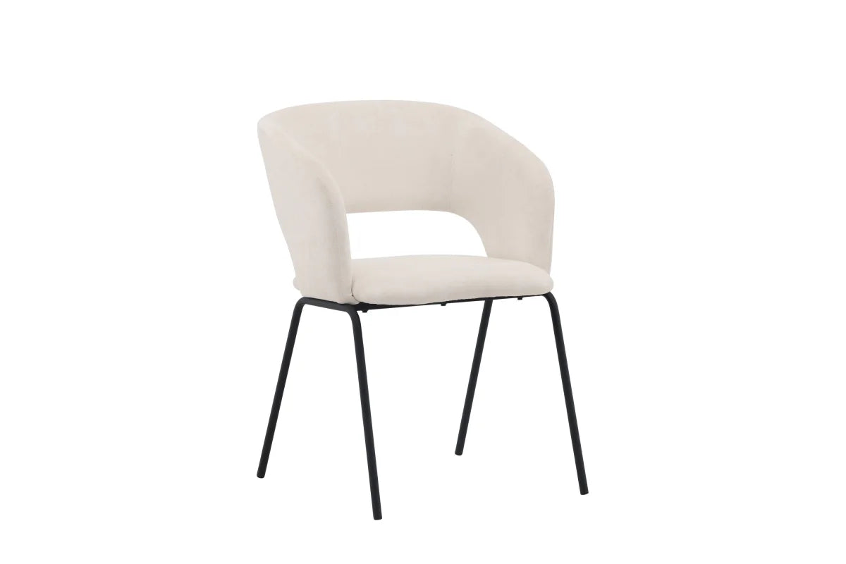 Day Matstol - Mattsvart / Offwhite Linne