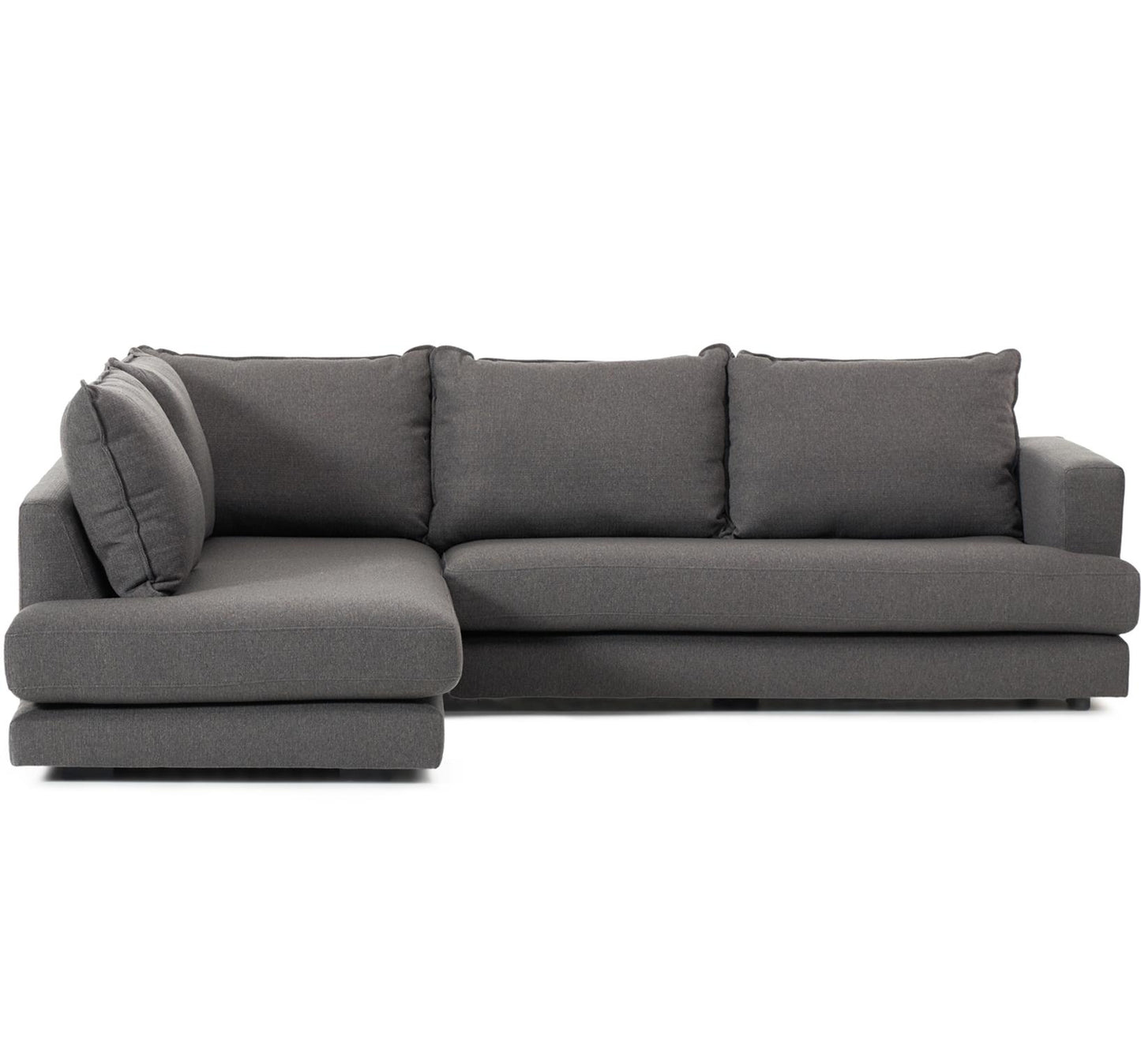 Hörnsoffa, hörndel till vänster mörk grå