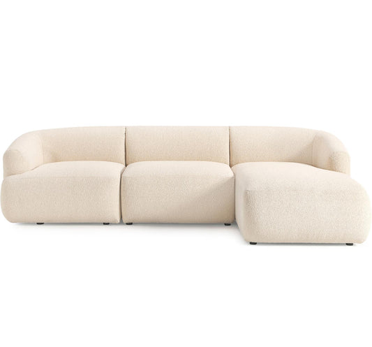 Modulär Bouclé hörnsoffa Sofia (3-sits), hörndel till höger