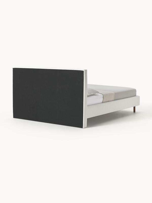 Stoppad sängram med träfötter, med sänggavel B 200 x L 200 cm
