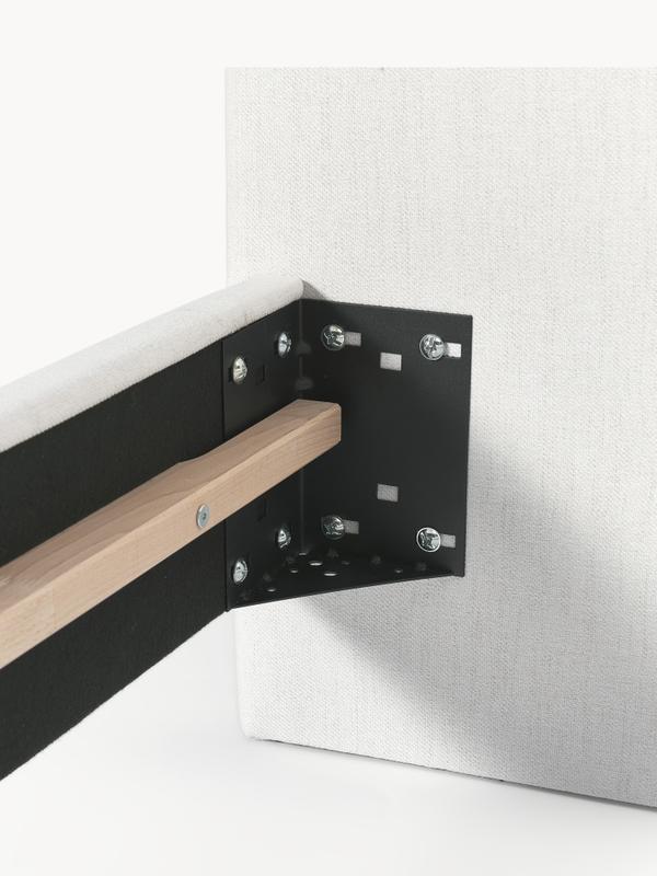 Stoppad sängram med träfötter, med sänggavel B 200 x L 200 cm