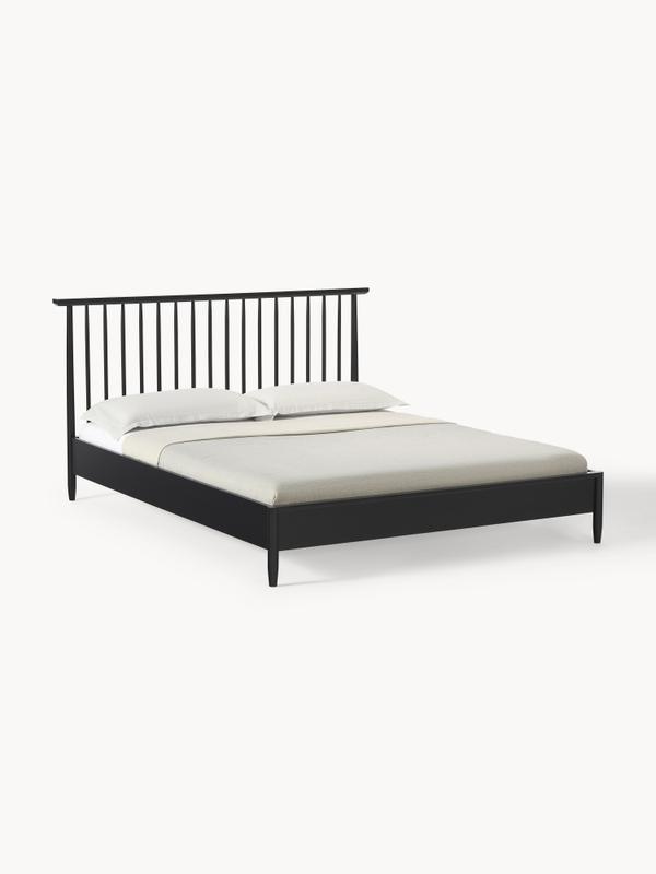 Trä sängram med sänggavel i furu, B 140 x L 200 cm
