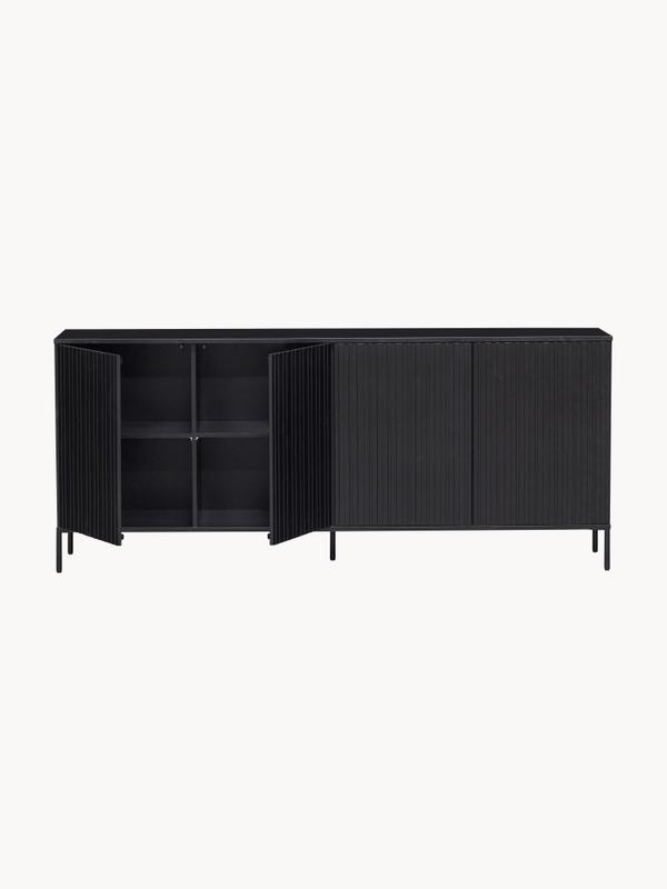 Sideboard av furu med räfflad front -Wood