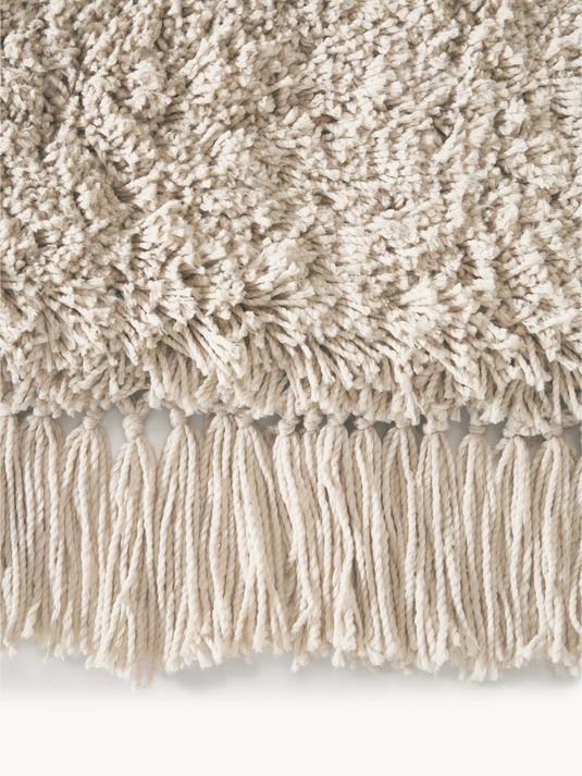Fluffig matta med djup lugg med fransar, B 195 cm, L 300 cm