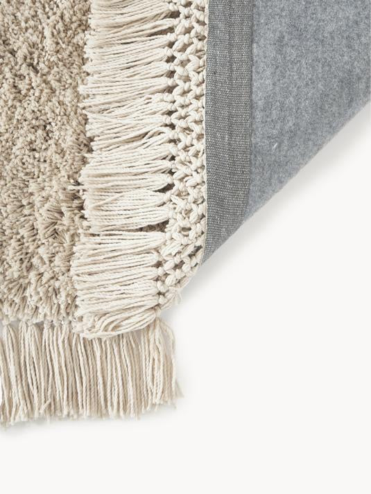 Fluffig matta med djup lugg med fransar, B 195 cm, L 300 cm