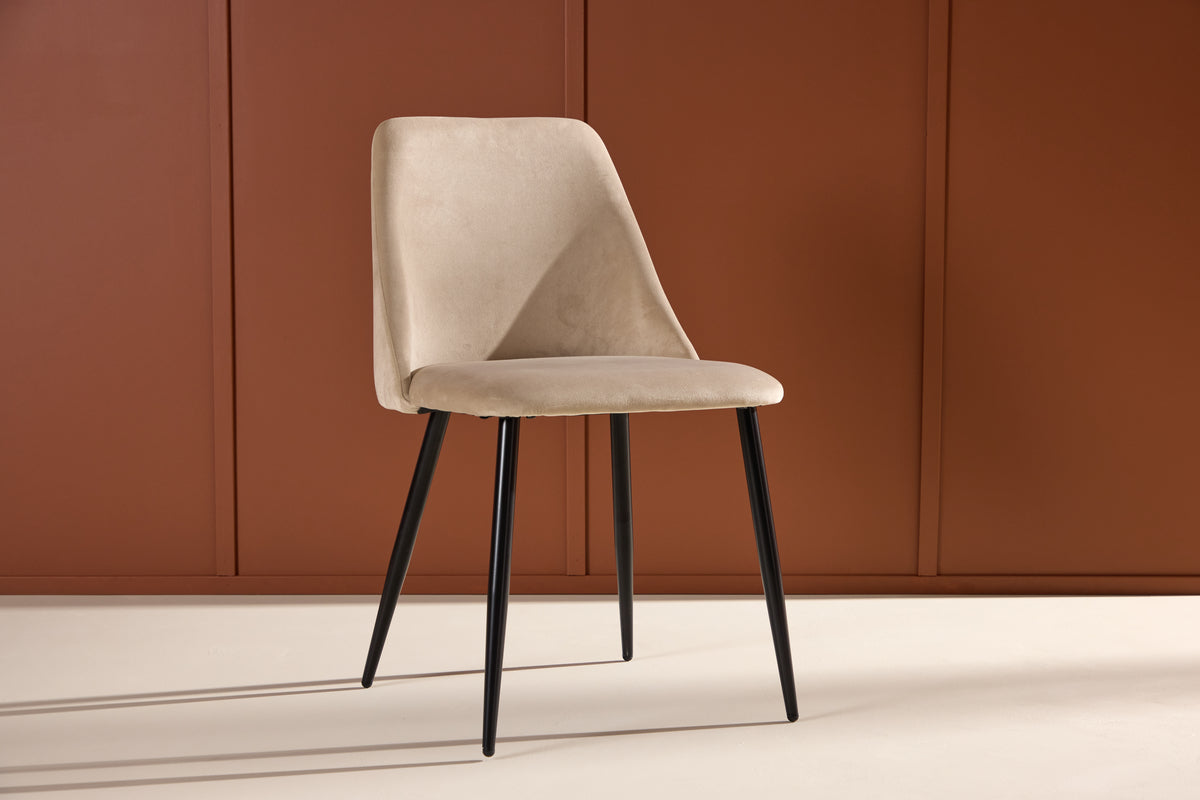Night Matstol Svart / Beige Sammet