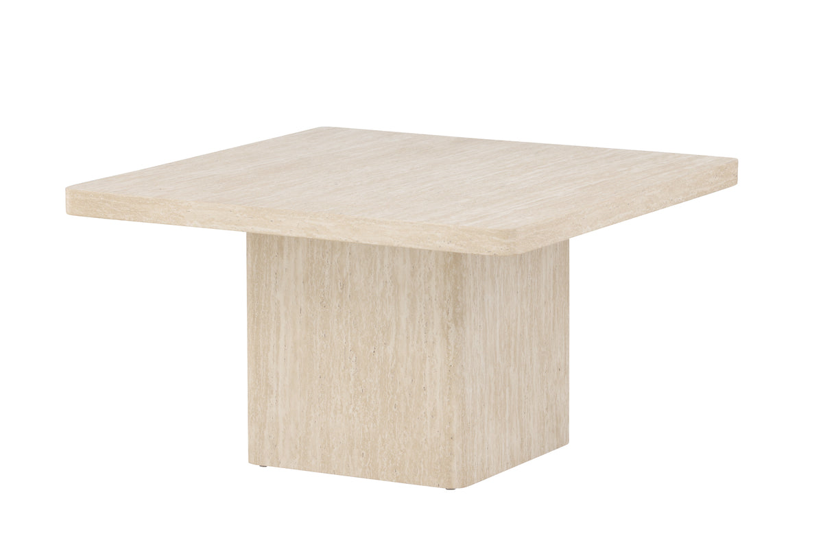 Qvart Soffbord 80x80x46 cm - Travertinlook