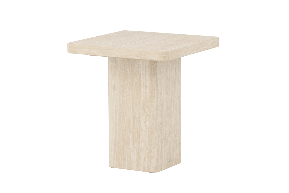 Qvart Soffbord 50x50x56 cm - Travertinlook