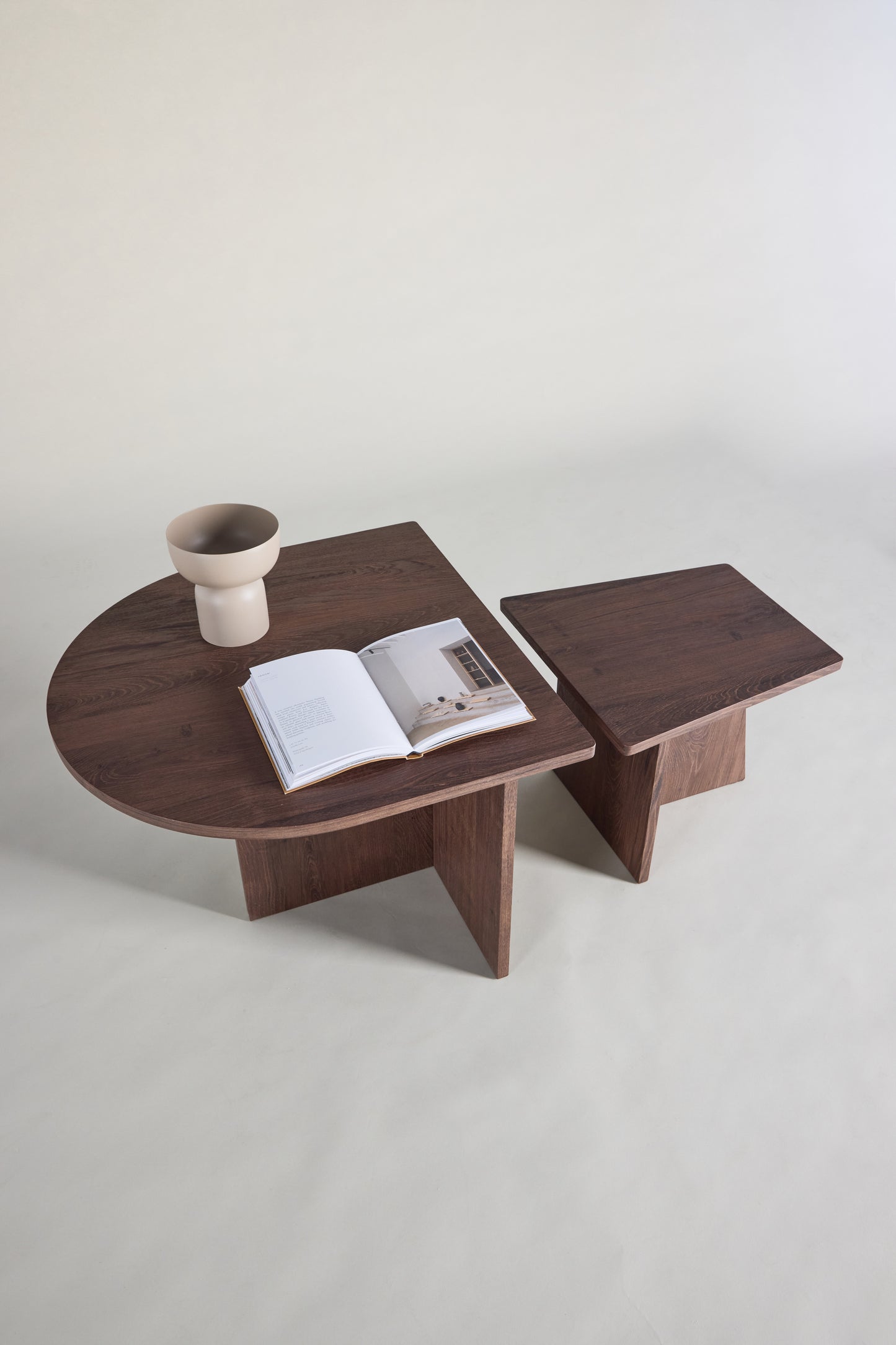 Sala soffbord 60x45 cm, 40x35 cm - MDF med Mocca 3D-papper