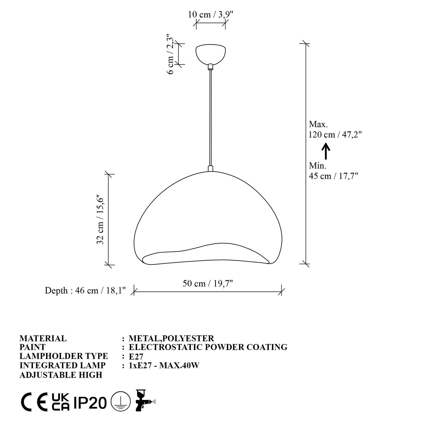 Lora-50-Nua taklampa