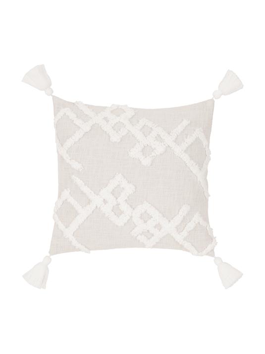 40x40 Kuddfodral med tuftade detaljer - Beige/Vit