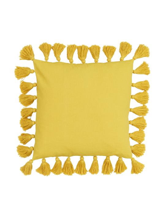 40x40 Kuddfodral med tofsar - Gul