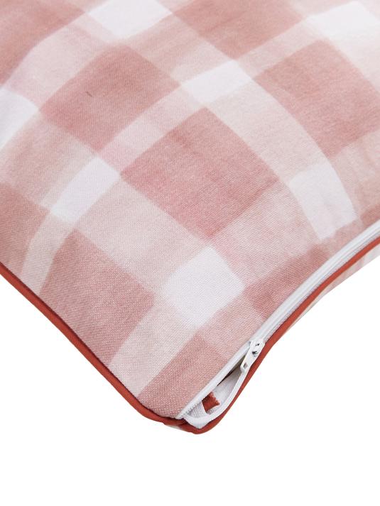 Vändbart Kuddfodral med rutmönster - Rosa