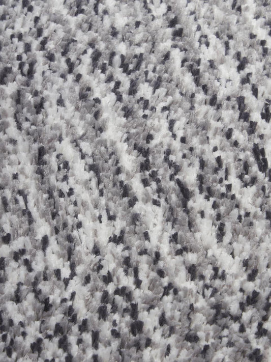 160x230 Fluffig melerad matta med hög lugg - Grå