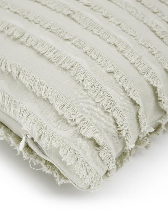 45x45 Kuddfodral med dekorativa fransar - Mörkbeige