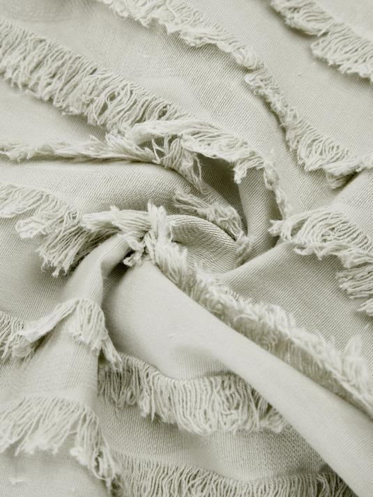 45x45 Kuddfodral med dekorativa fransar - Mörkbeige
