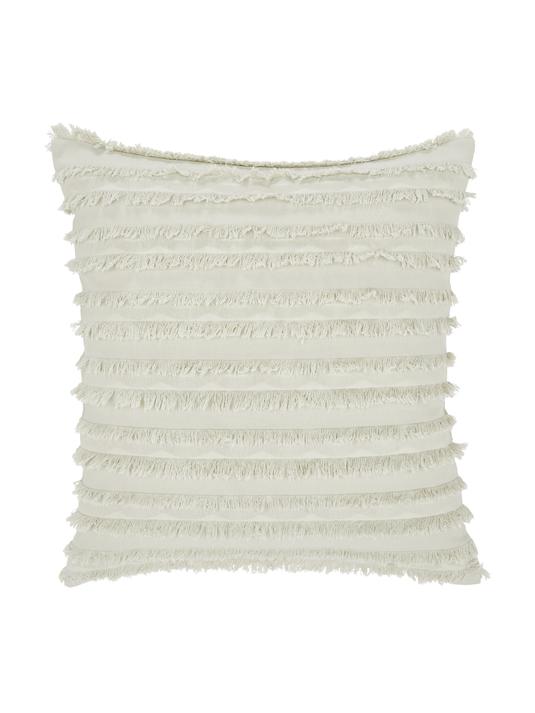 45x45 Kuddfodral med dekorativa fransar - Mörkbeige
