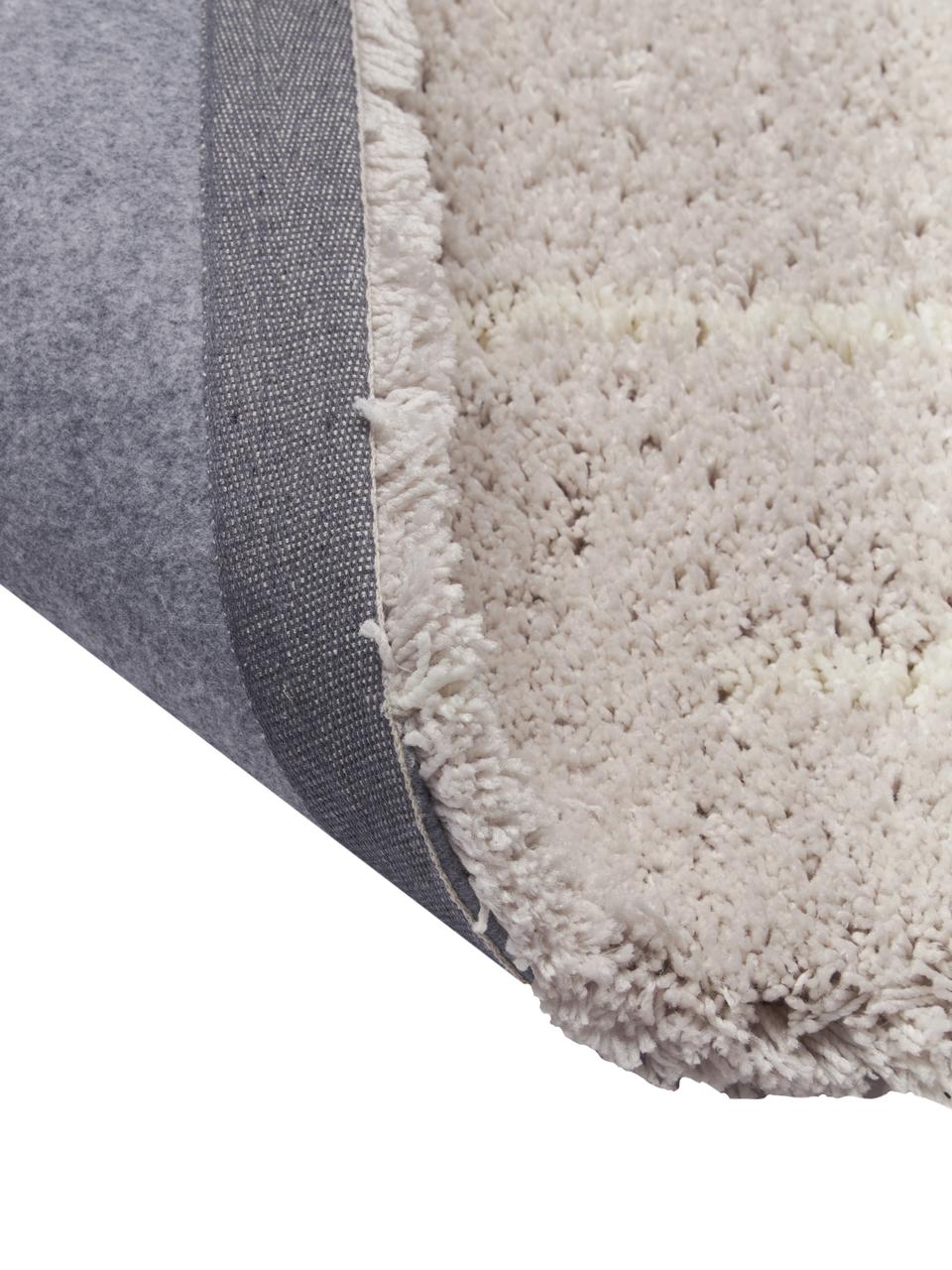 120x180 Fluffig matta med hög lugg - Beige/Gräddvit