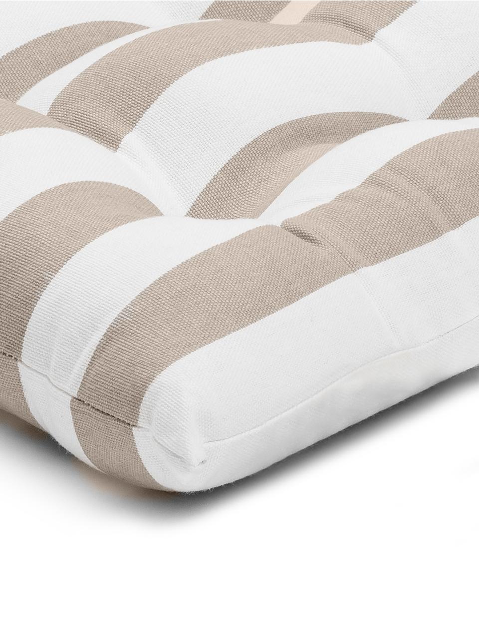 Sittdyna i bomull - Taupe/Vit