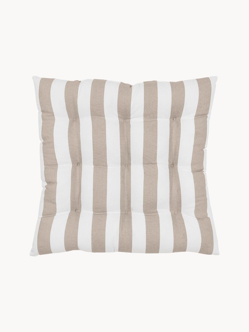 Sittdyna i bomull - Taupe/Vit
