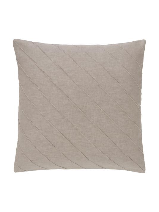 45x45 Kuddfodral i Linne med strukturmönster - Taupe