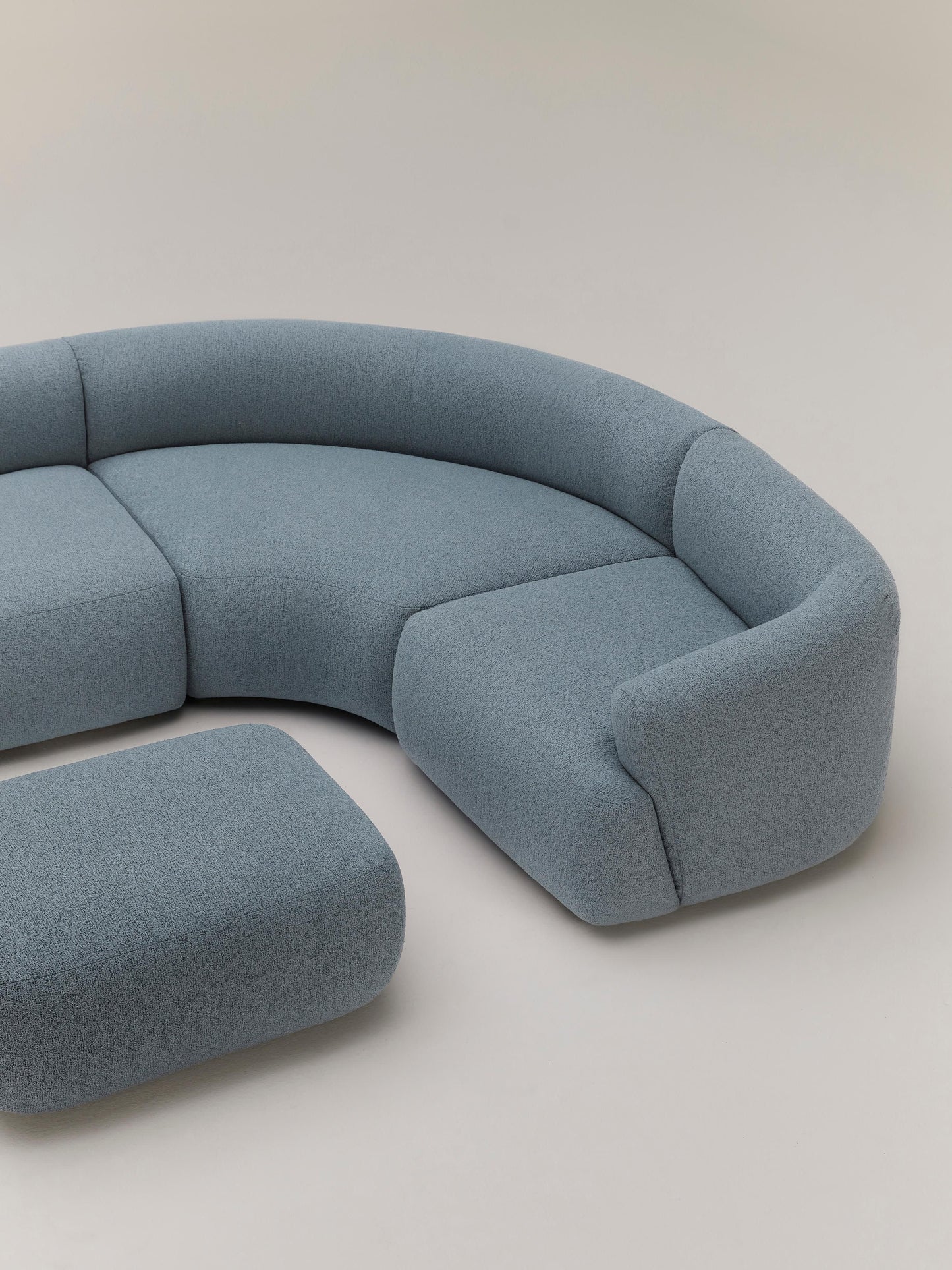 Modulär bouclé hörnsoffa (4-sits)
