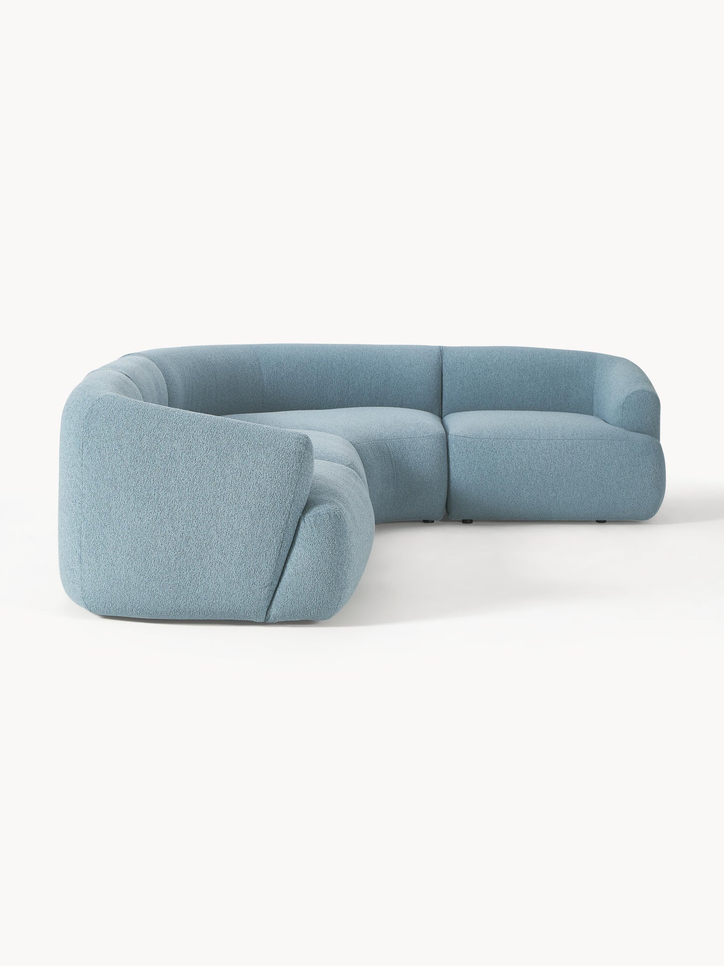 Modulär bouclé hörnsoffa (4-sits)