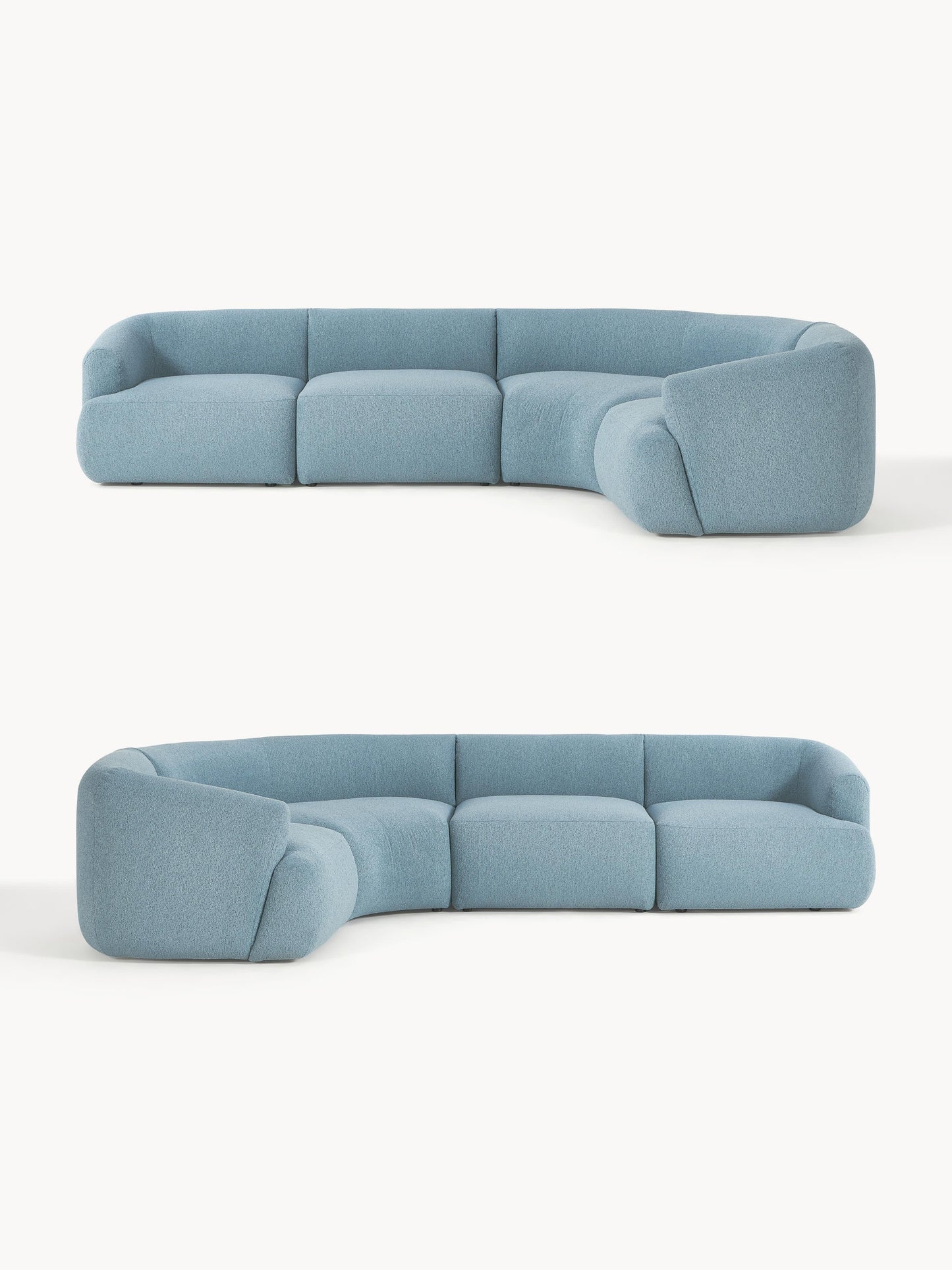 Modulär bouclé hörnsoffa (4-sits)