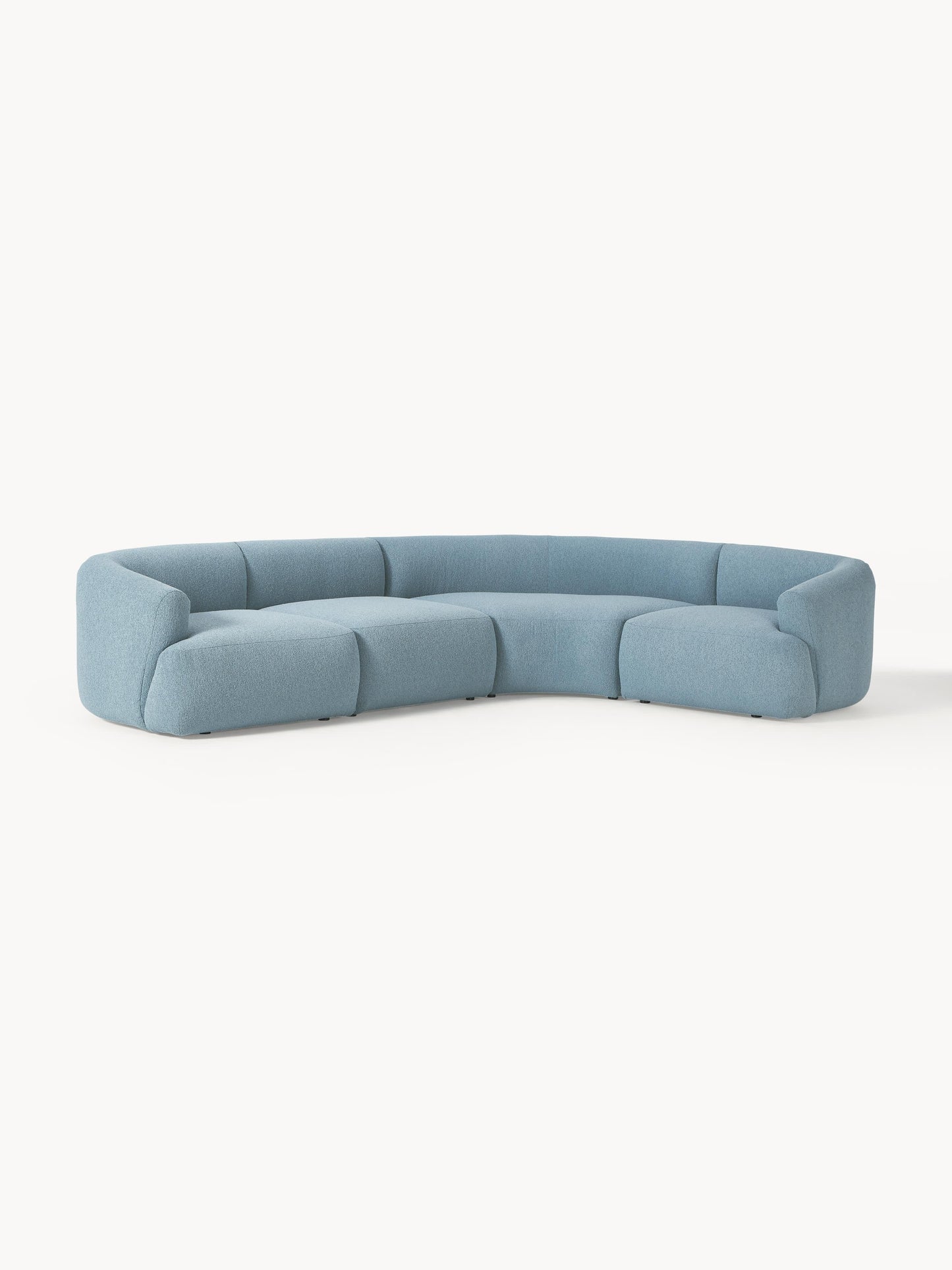 Modulär bouclé hörnsoffa (4-sits)