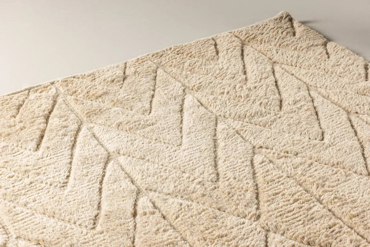 Zoe Rektangulär Ullmatta 400×300 cm – Beige