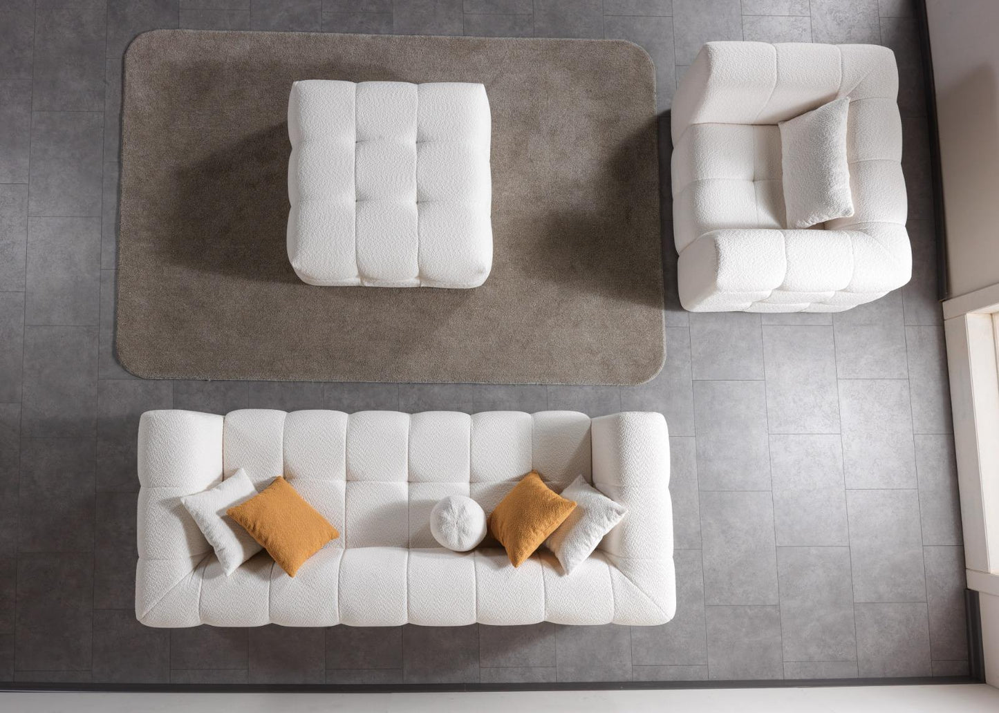 Soffserie Puffy - Välj mellan hörnsoffa, 3-sits, fåtölj eller fotpall