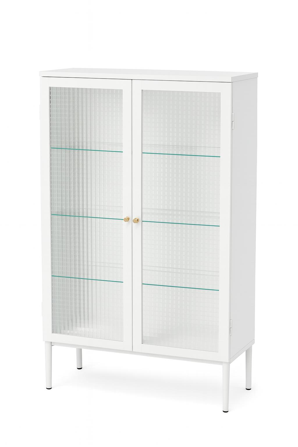 Skåp- Vit/ kristallglas