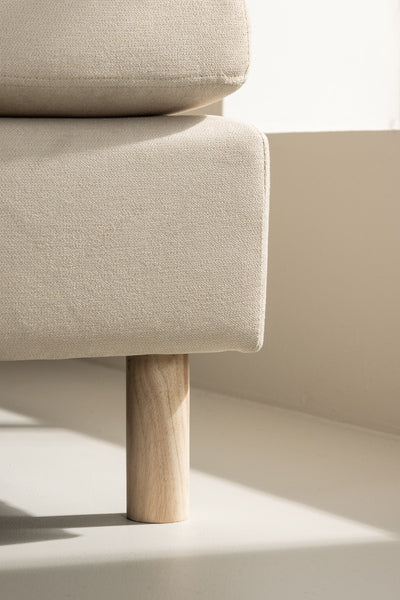 Zero 3-seat Sofa - Woodlook / Beige Fabric