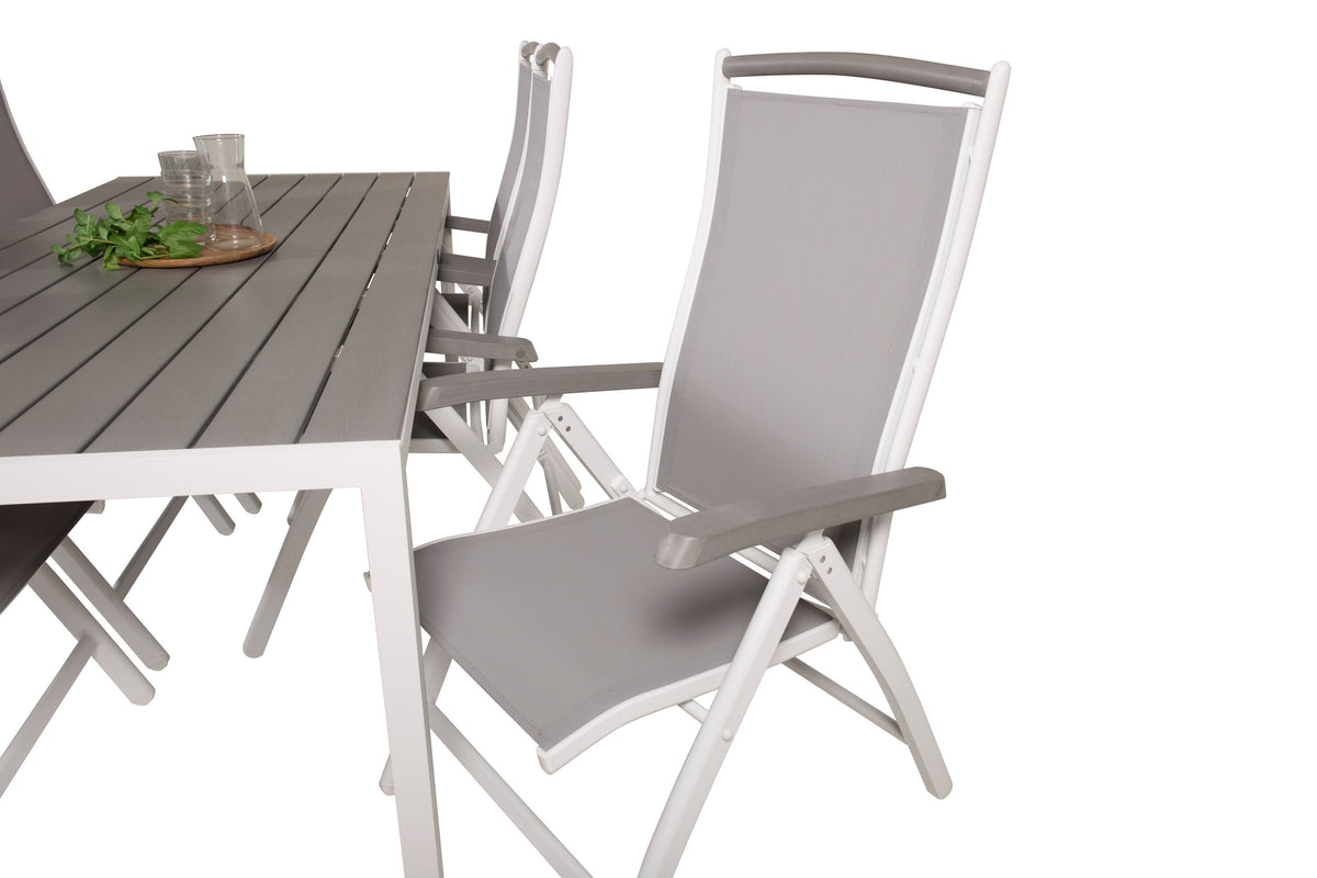 Break Matbord med Albany Stolarna – Bord: 74x205x90 Stol: 73x109x61