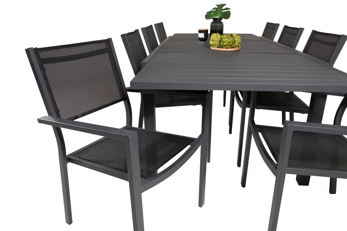 Marbella Matbord med Copacabana Stolarna – Bord: 75x240x100 Stol: 60,5x88x56,5