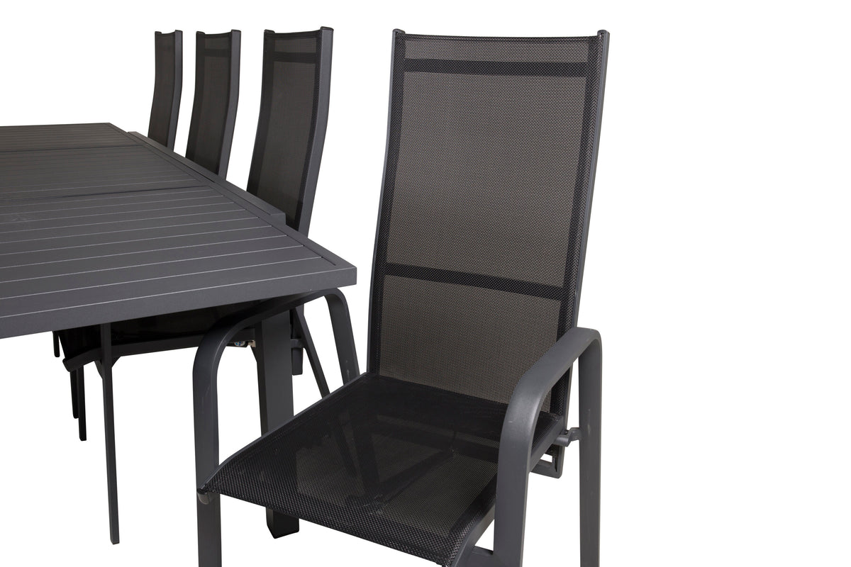 Marbella Matbord med Copacabana Stolarna – Bord: 75x240x100 Stol: 65x110x56,5