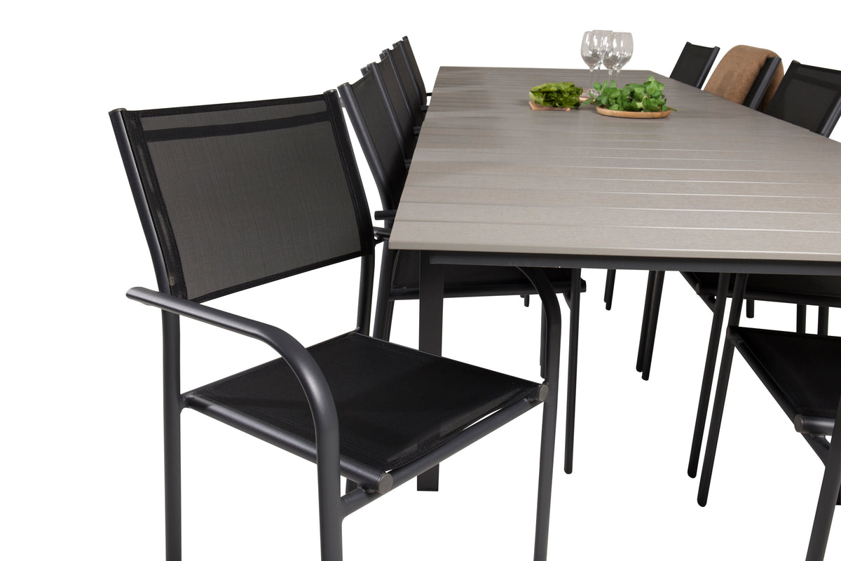 Levels Matbord med Santorini Stolarna – Bord: 75x224x100 Stol: 58x88x56