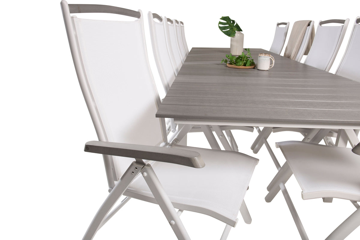 Levels Matbord med Albany Stolarna – Bord: 74x229x100 Stol: 73x110x59