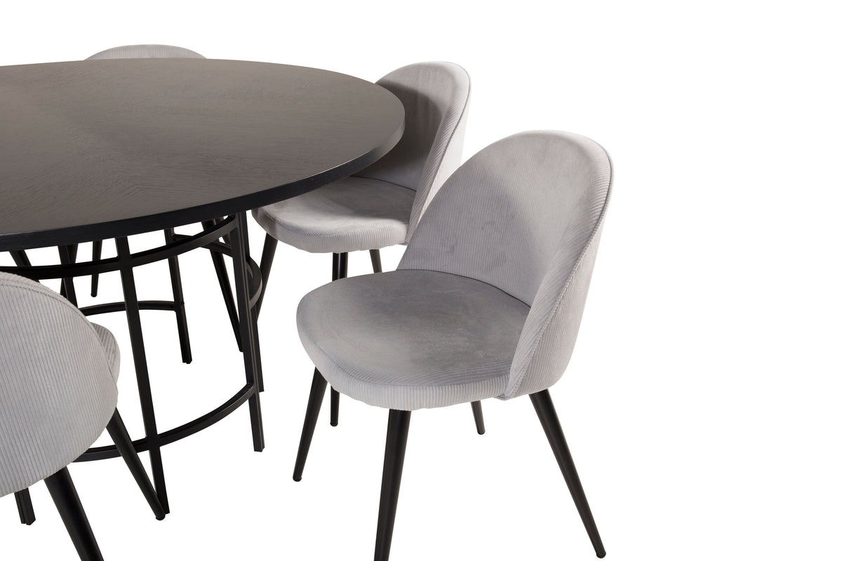 Copenhagen Matbord med Velvet Stolarna – Bord: ⌀140 Stol: 57x76,5x50