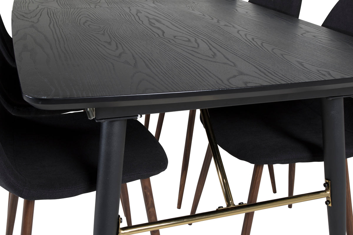 Gold Matbord med Polar Stolarna – Bord: 76x180x85 Stol: 53x87x44