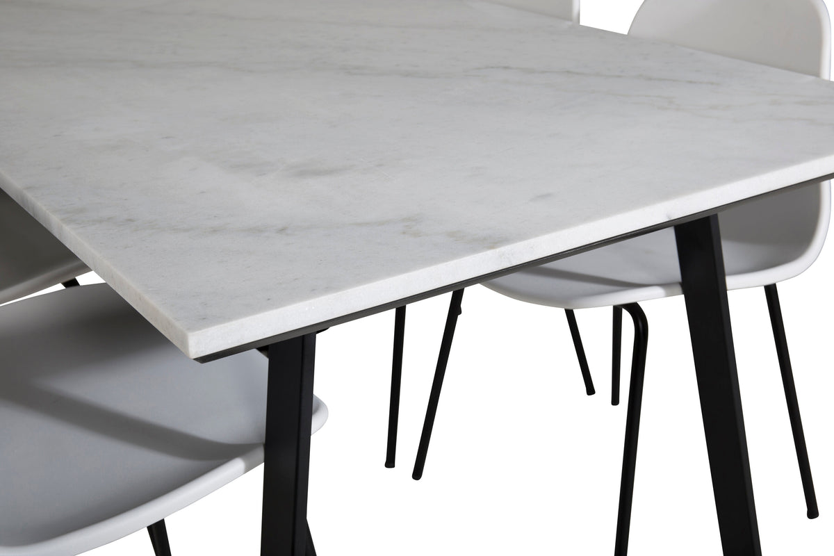 Estelle Matbord med Arctic Stolarna – Bord: 74,5x140x90 Stol: 47,5x82x49