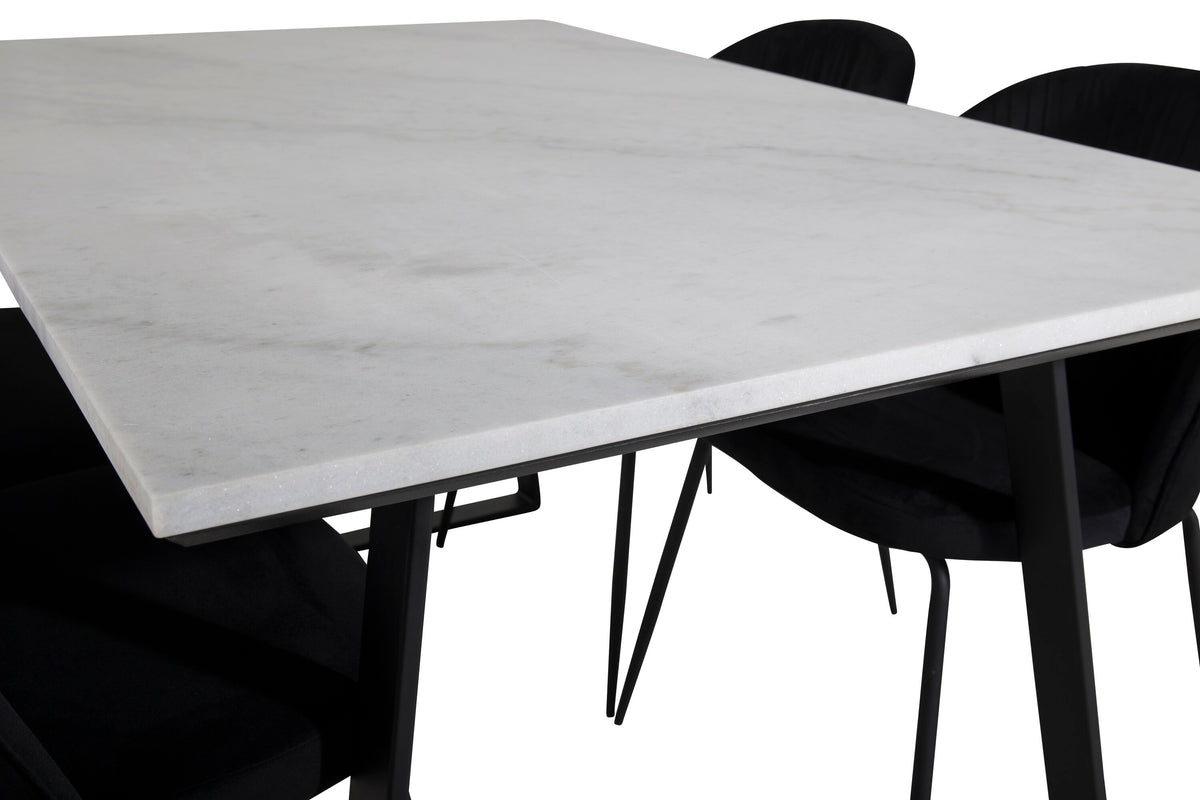 Estelle Matbord med Wrinkles Stolarna – Bord: 74,5x140x90 Stol: 50x79,5x49