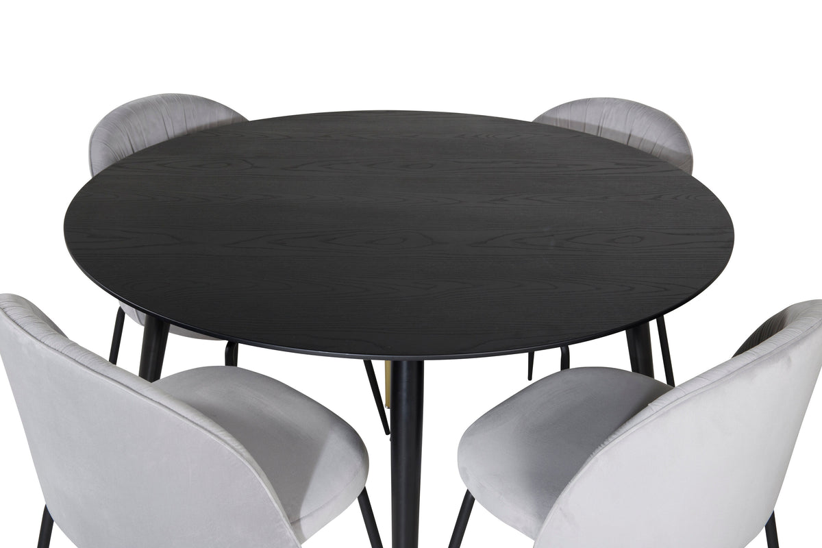Dipp Matbord med Wrinkles Stolarna – Bord: ⌀115 Stol: 50x79,5x49