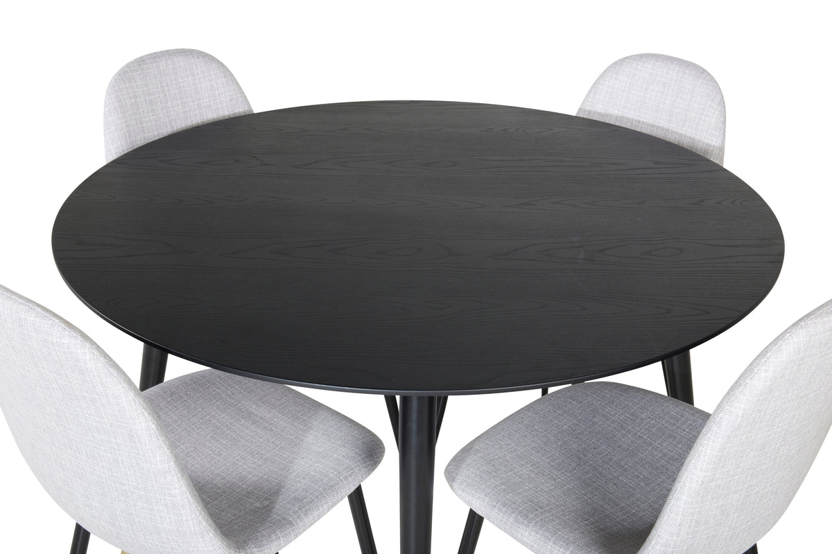 Dipp Matbord med Polar Stolarna – Bord: ⌀115 Stol: 53x87x44