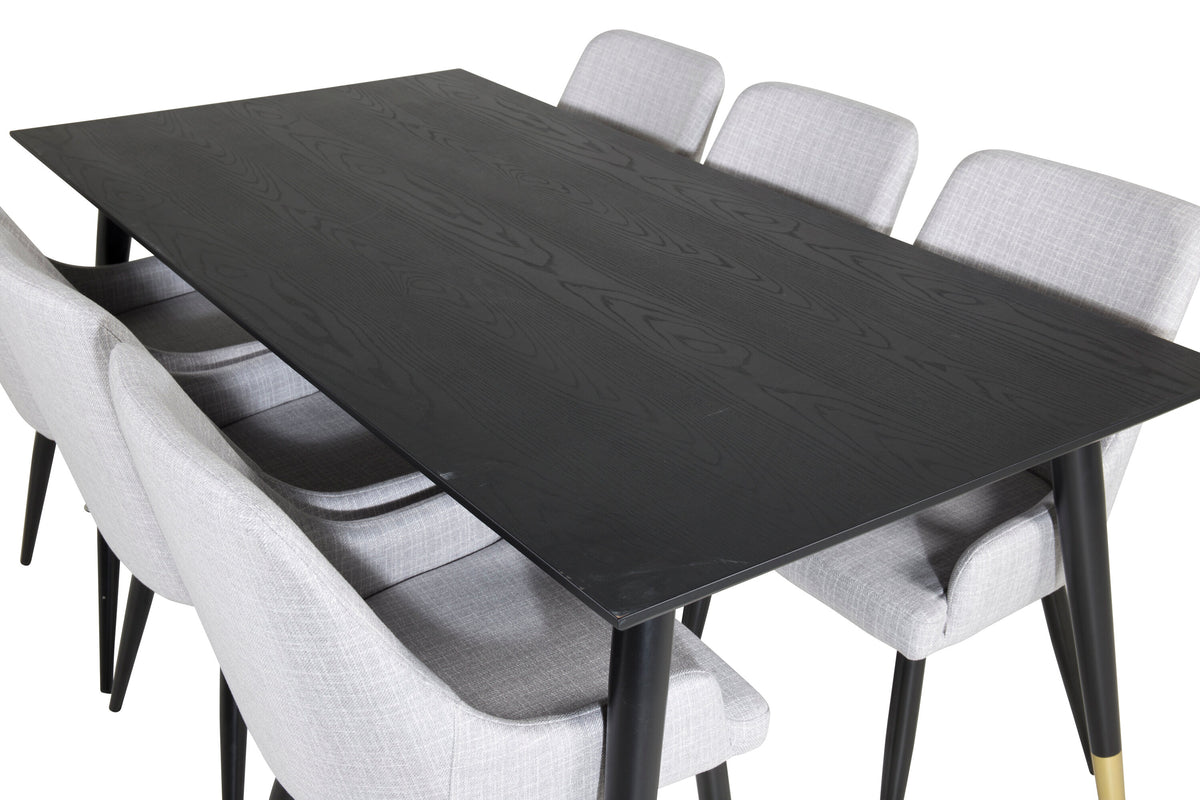 Dipp Matbord med Plaza Stolarna – Bord: 75x180x90 Stol: 58x86x49
